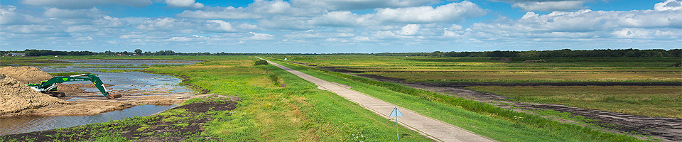 Werkzaamheden bij een van de projecten van het waterschap.